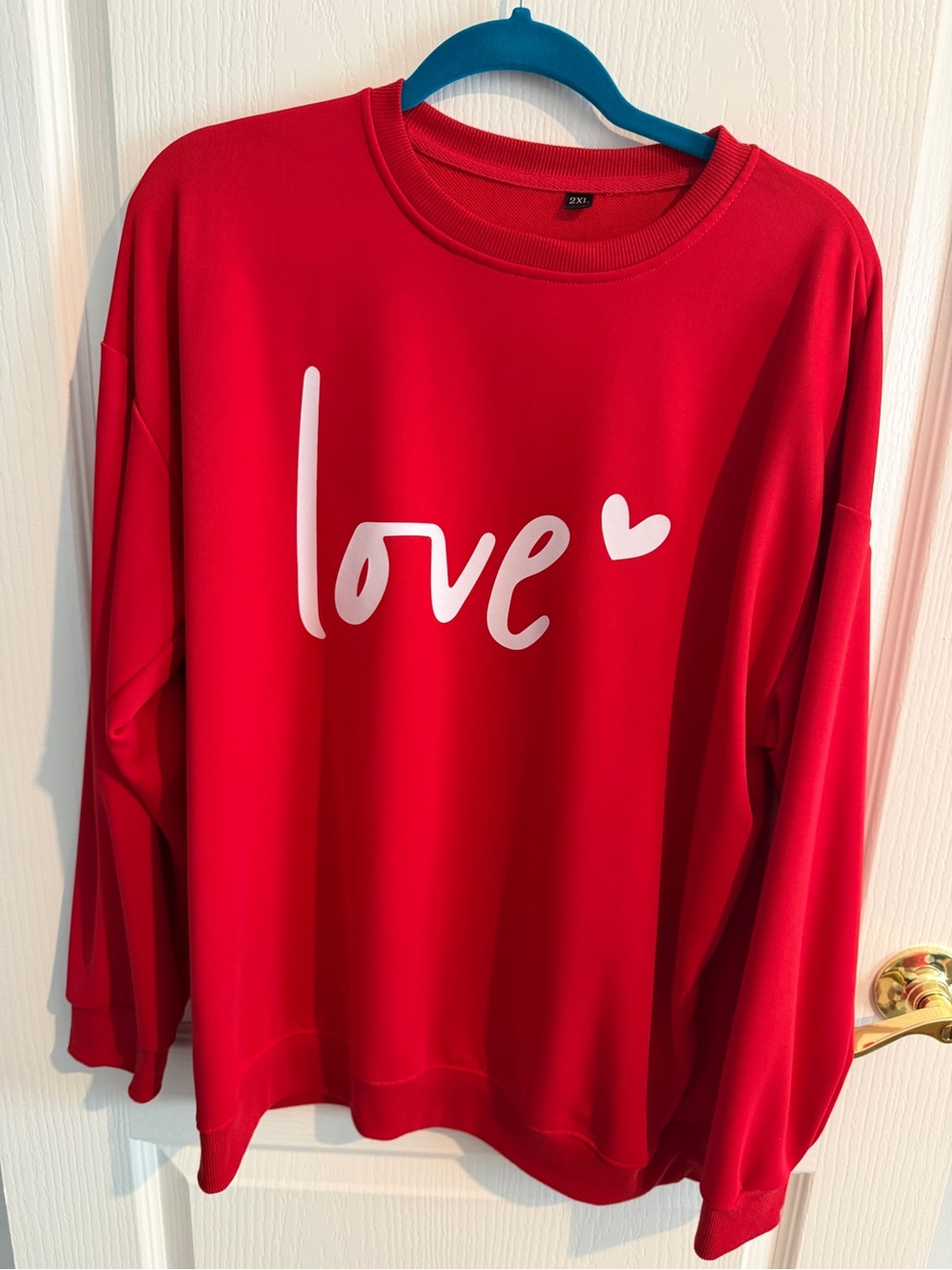 Red 'Love' Graphic Sweatshirt - Women